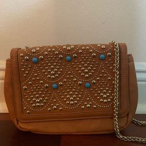Gold beaded crossbody purse
